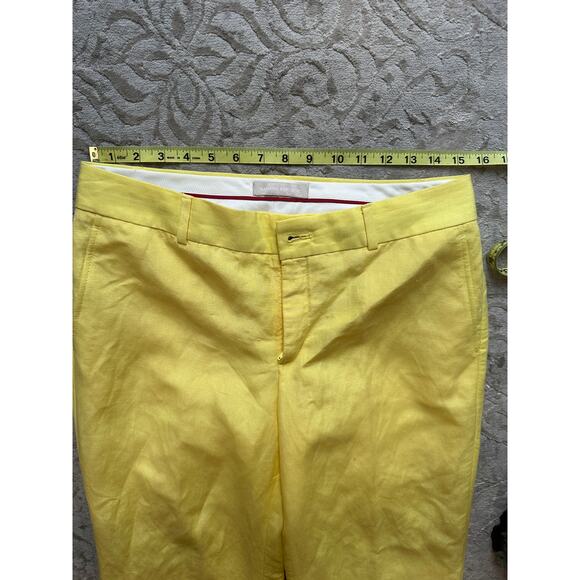 Banana Republic Collection Women’s Linen Blend Pants Yellow Wide Leg Size 6/8 - Picture 5 of 8